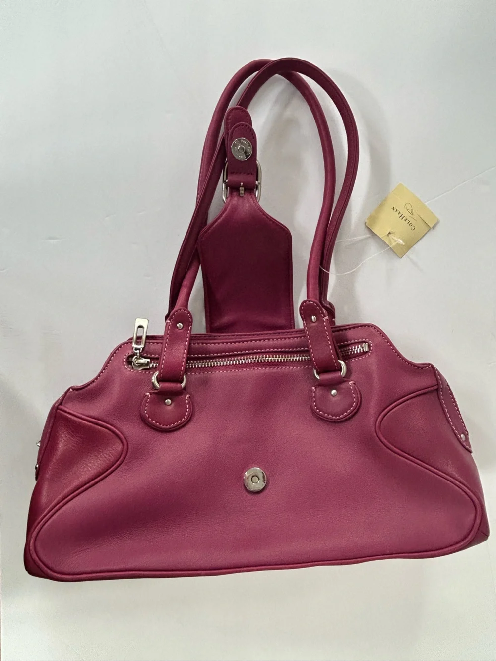 Cole Haan Plum Shoulder Bag with Silver Hardware